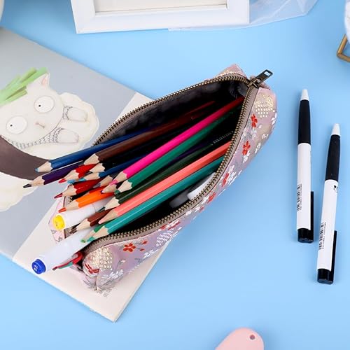 Miniatura 9 de Oyachic Estuche para lápices de bordado, bolsa para lápices de flores, caja para bolígrafos, bolsa organizadora para cosméticos, maquillaje para