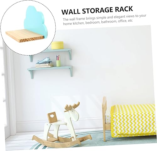 Miniatura 9 de DECHOUS Soporte de pared de madera en forma de nube de diseño simple para organización de habitación