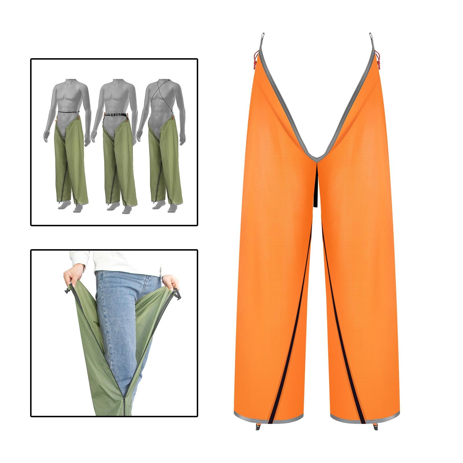 Pantalon Imperméable Léger Surpantalon de Randonnée avec Boucle Lacet Protection Vent et Pluie Nylon Respirant Convient pour Trekking Travail En Plein