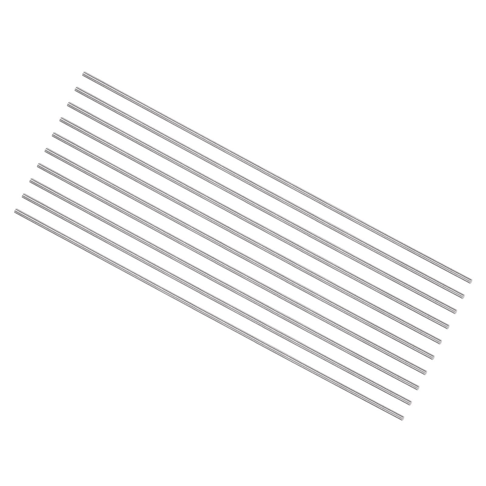 uxcell 10pcs Round Steel Metal Rods, 1.4mm x 200mm High Speed Steel (HSS) Lathe Bar Stock Tool, for Shaft Gear Drill Lathes Boring Machine Turning
