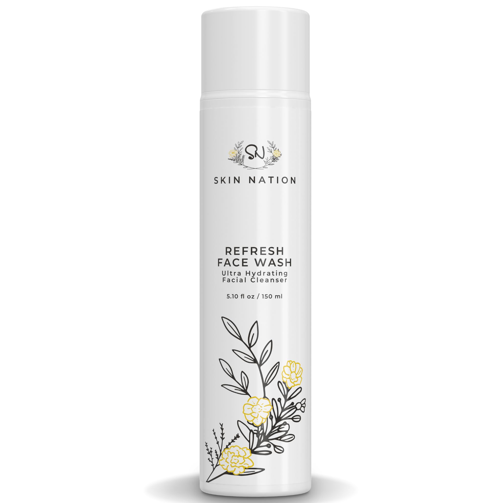 Organic Face Wash for Women and Men – Gentle, Purifying Aloe Facial Cleanser – Sulfate-Free and Paraben-Free – Hydrating Anti Aging Face Wash with Jojoba Oil, Green Tea Extract, Vitamin C and E