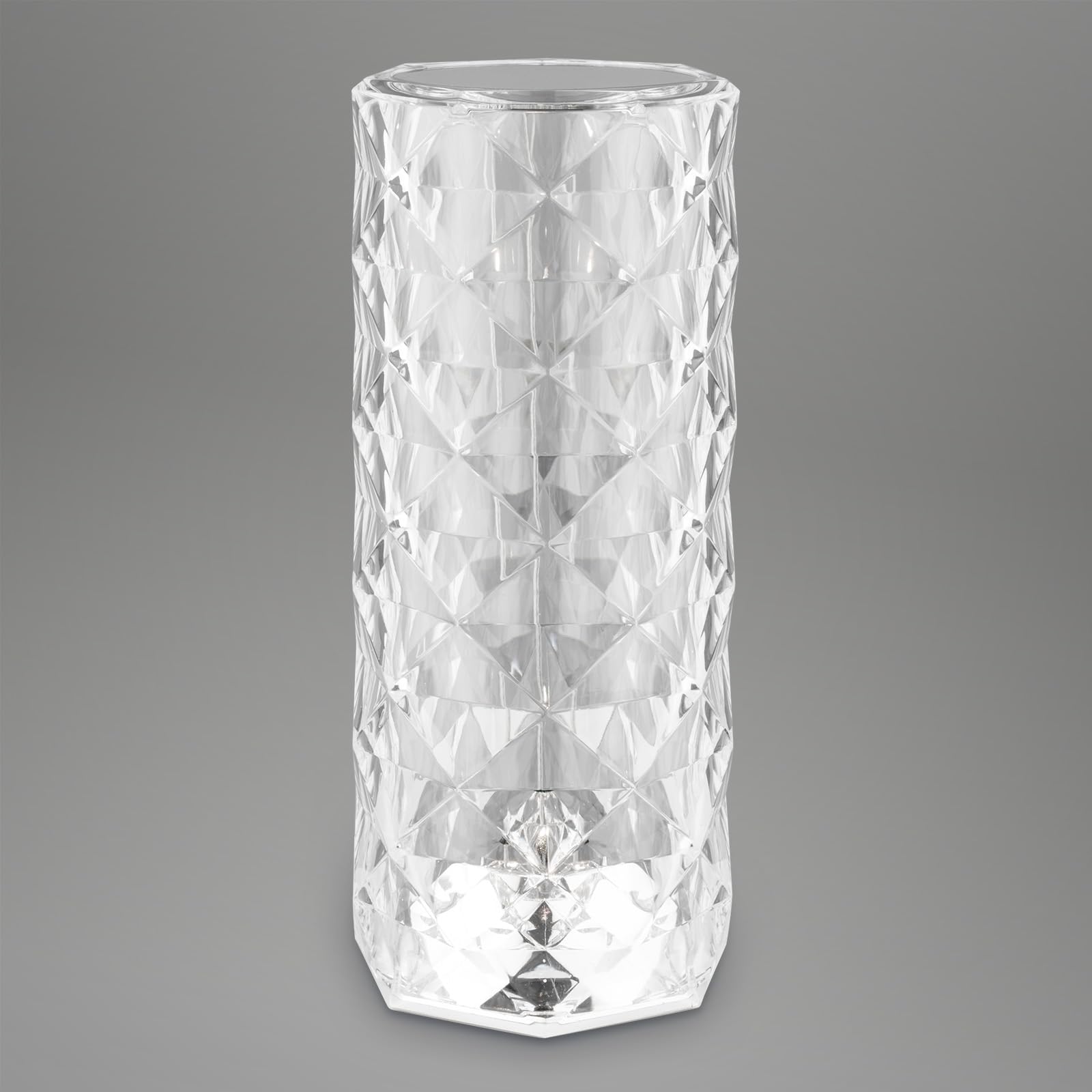 BRILONER - Lampe de chevet à batterie, Lampe de table sans fil, Lampe LED RGB avec télécommande, Lampe de table cristal touch, Lampe de lecture de camping, Transparent, Câble USB-C, 215x90mm (HxD)