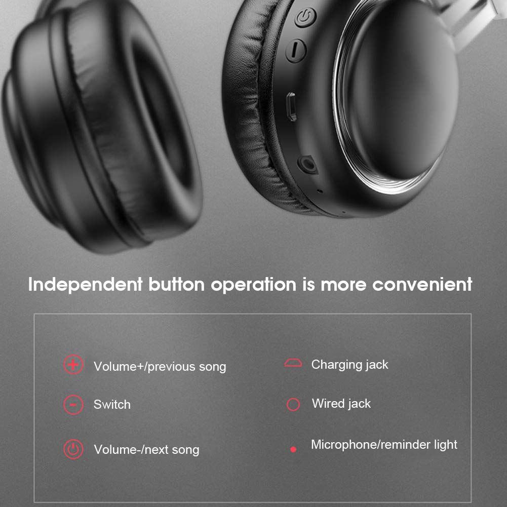 Cocoarm Cuffie Bluetooth Wireless Over Ear, Driver da 40mm