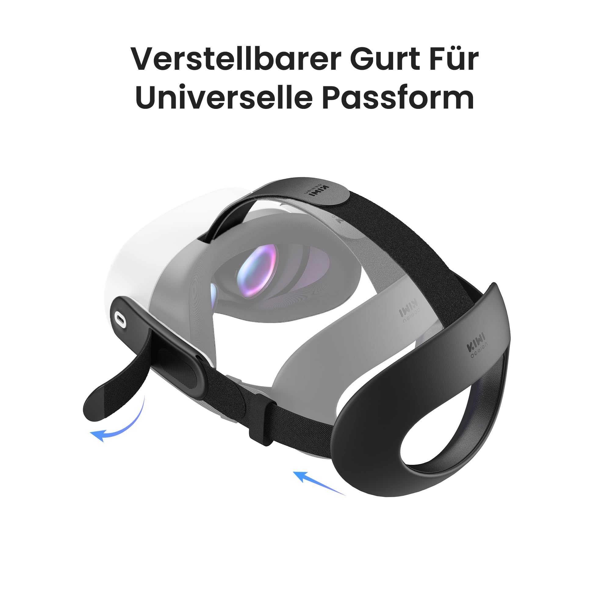 KIWI design K4 Flex Komfort Kopfband für Meta Quest 3/3S, Verstellbarer Elite Strap mit PU-Schaum für Verbesserten Komfort und VR-Spieleimmersion (Ohne Batterie)