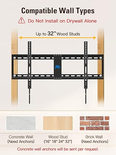 Miniatura 4 de Mounting Dream Soporte de pared inclinable para la mayoría de televisores de 42 a 84 pulgadas, soporte de pared universal con diseño de perfil bajo,