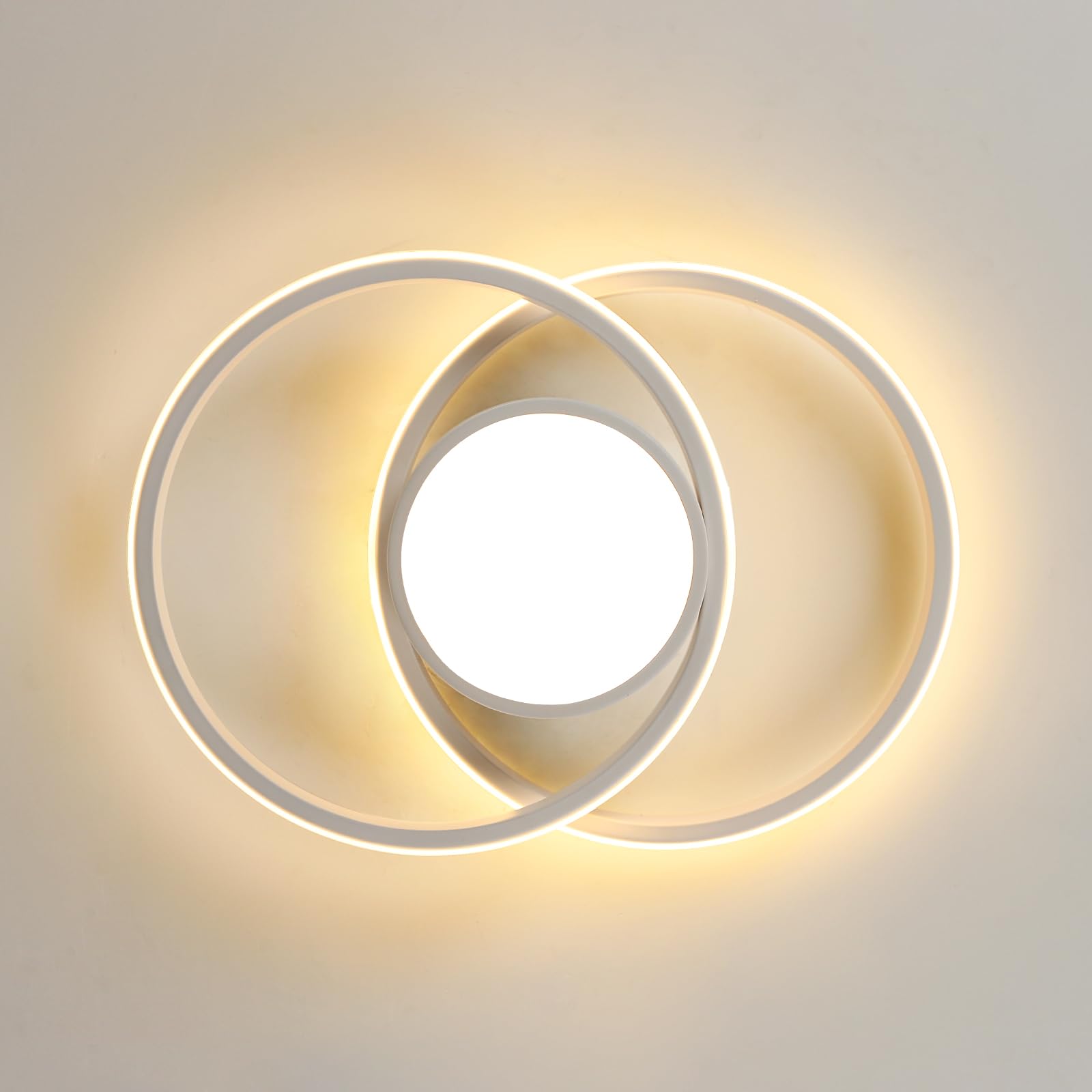 Comely LED Deckenleuchte Modern 42W, 4800LM, 3000K Warmweiß, Rundes Design Ø 40cm – Energieeffiziente Deckenlampe für Schlafzimmer, Badezimmer, Küche, Wohnzimmer & Balkon in Weiß