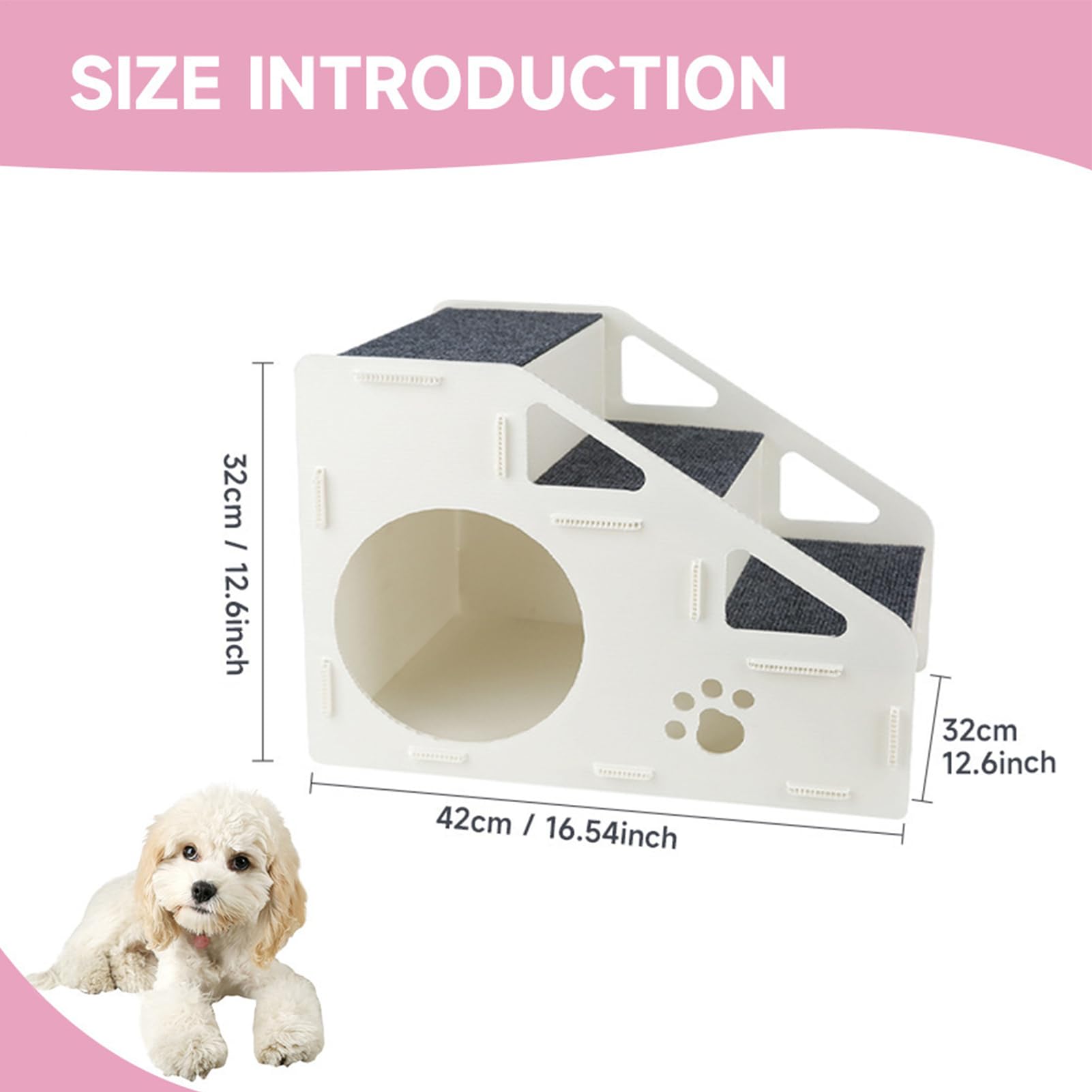 Escaleras para Perros - Escalones Antideslizantes para Mascotas - Escalera de 4 Peldaños para Interior,para Interior Dormitorio Pequeños Medianos Grandes Gatos Perros Cama Alta