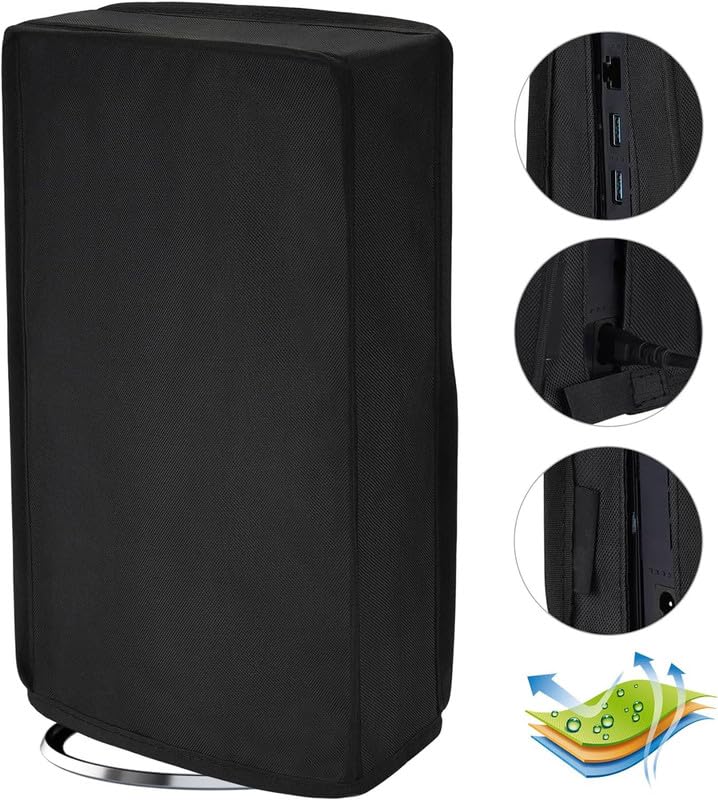 DOUBLE R BAGS Protective Premium Fabrics Waterproof Anti Scratch Dust Guard Sleeve ,Video Game , Playstation 5 Cover (Black , pack of 1) (B0CTR15SZN) Amazon Price History, Amazon Price Tracker