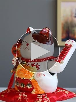 Amazon.com: XIZHI 10 Inches Lucky Cat Waving Arm Welcoming