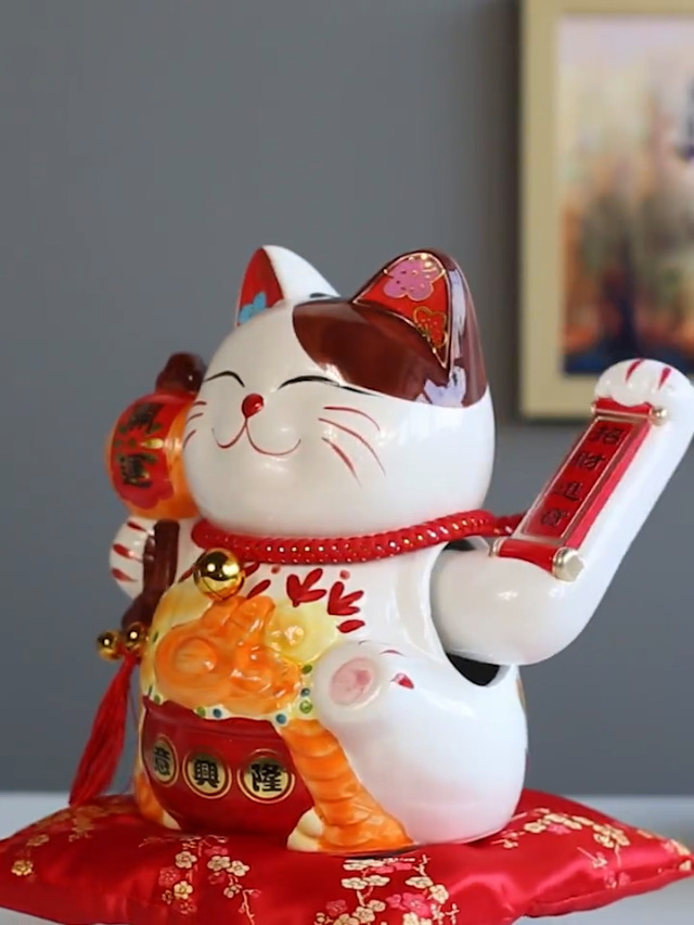 Amazon.com: XIZHI 10 Inches Lucky Cat Waving Arm Welcoming Cat