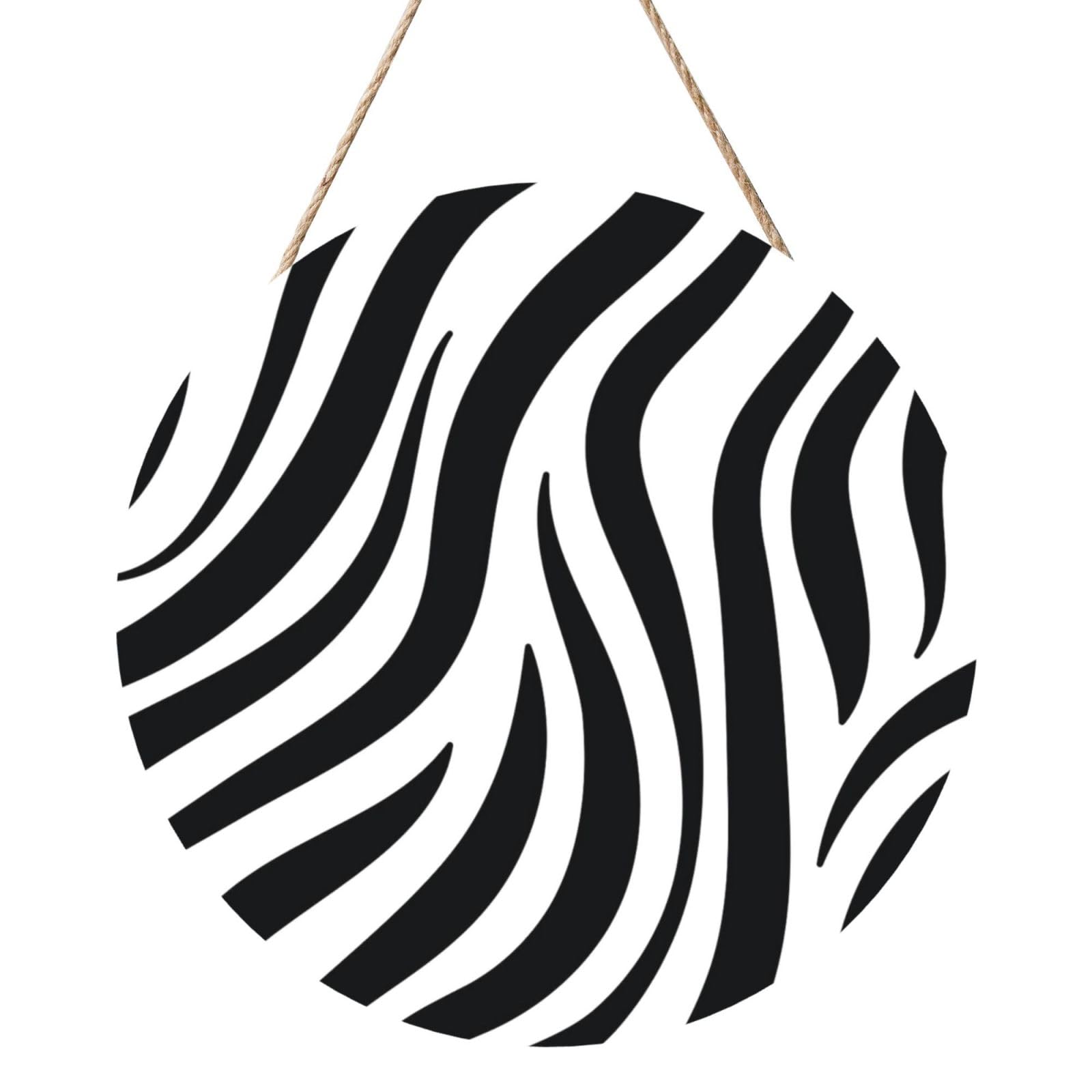 Zebra, Round Wood Panel Painting 12 in, Wall Hanging Painting For Home