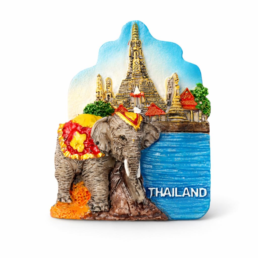 Thailand Travel Souvenir Refrigerator Magnets - Strong Flat Magnets for Refrigerator, Whiteboards, Cabinets, and Lockers