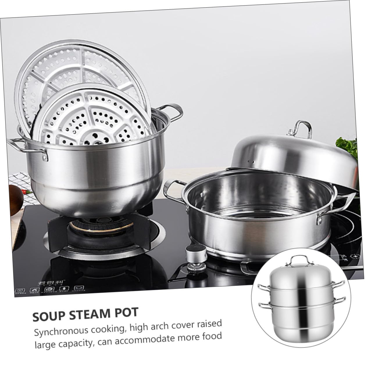 Dampfgarer für Hausgebrauch 28cm Edelstahl, Induktionsgeeignet