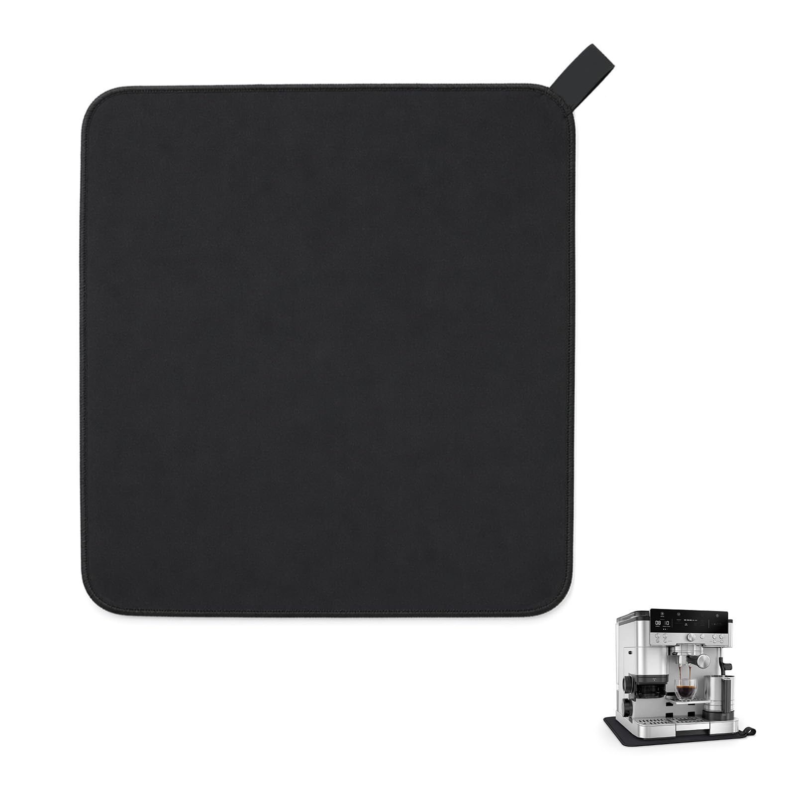 Kemay Silicone Coffee Machine Mat for Ninja Luxe Cafe Accessories, Heat-Resistant Countertop Protector for Ninja Coffee Machine ES601UK ES701UK, Non-Slip Waterproof Coffee Bar Mat - black