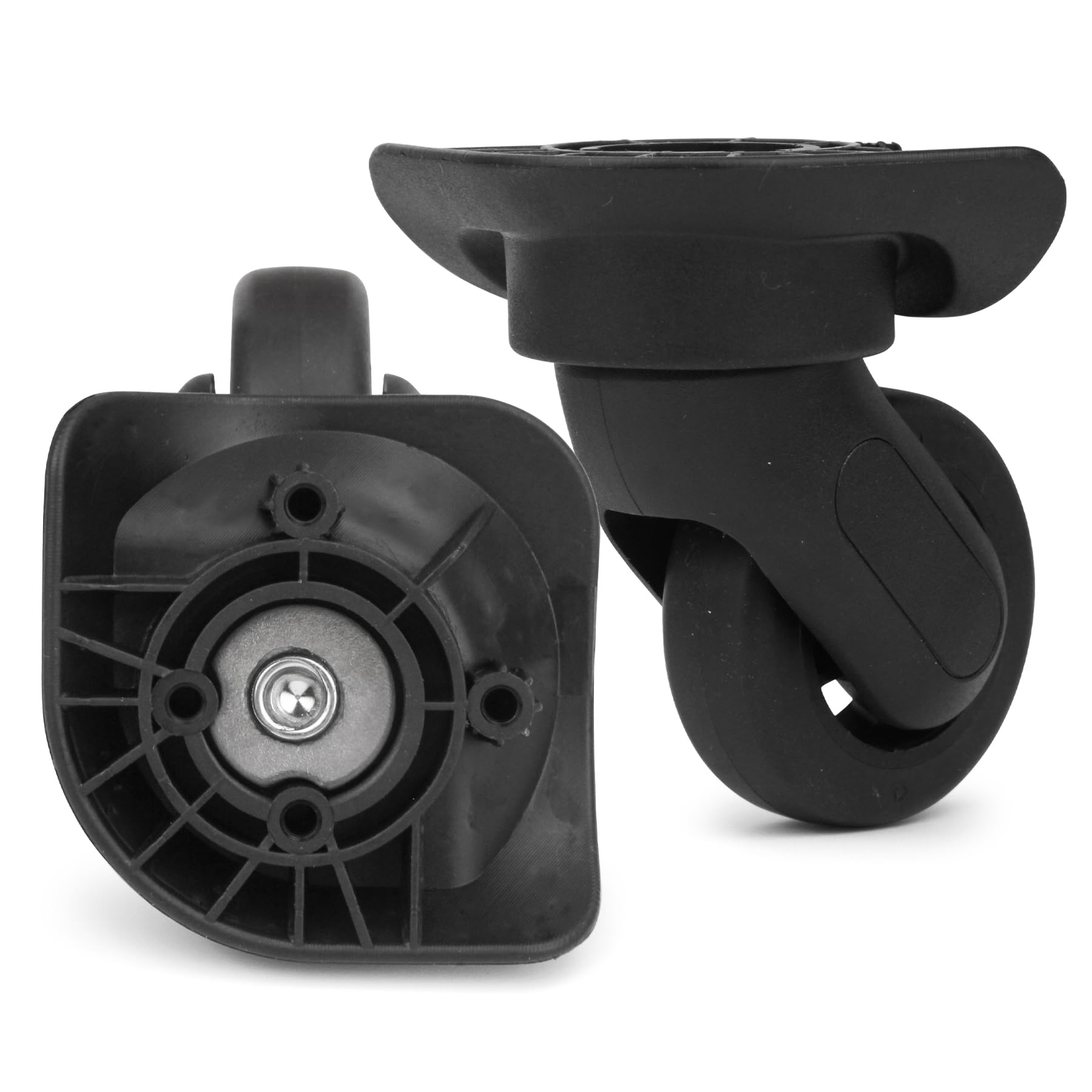 Zoofen Luggage Wheels Replacement 2 pcs Suitcase Replacement Wheels Wear-Resistant Luggage Carry On Spinner Wheels with 4 Screw Holes (ZA-84C)