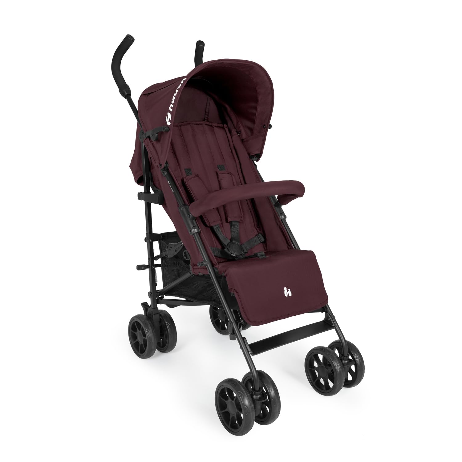 hauck Fold N Care, Blackberry - Schirmbuggy für Kinder ab 6 Monaten bis 22 kg, Klein Zusammenklappbar, 7,6 kg, mit Liegeposition & UV-Schutz 50+, XL Korb, EVA Kunststoffräder, Drehbare Vorderräder