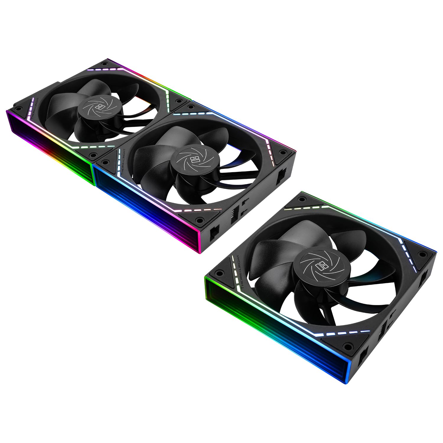 TR-Thermalright TL-M12QR X3 120mm 3er-Pack CPU Lüfter-Wireless Splicing,1500U/min Stille Kühlung,Umkehr CPU Lüfter-Infinite Mirror Light Effect ARGB,23,2 dBA, Schwarz