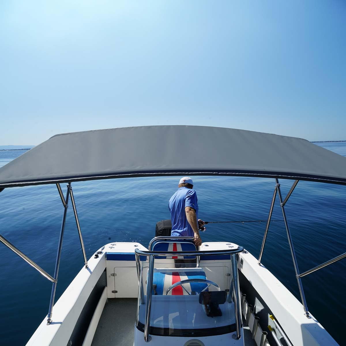 Oceansouth Stainless Steel 3 Bow Bimini Top con Integrato Conservazione Bagagliaio