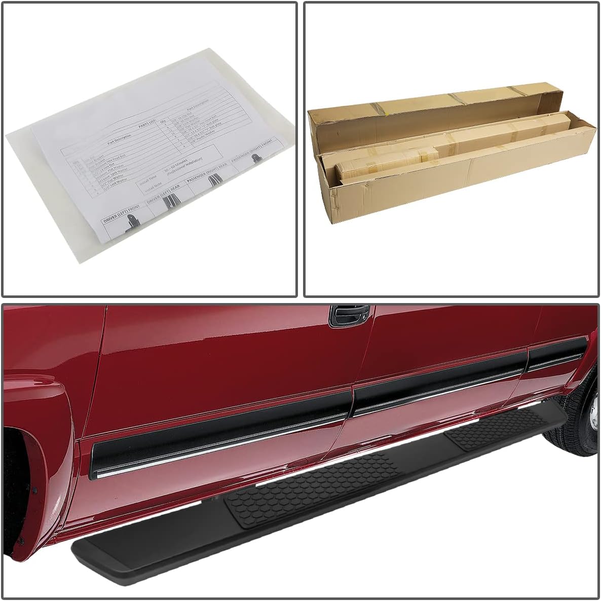 DNA MOTORING 5.5 Inches Running Boards Compatible with 11-18 Ram 1500 Quad/Extended Cab, Powder Coated Side Step Nerf Bars, STEPB-ZTL-8077