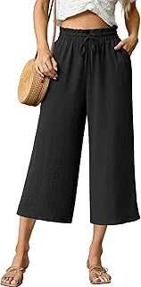 Womens Wide Leg High Waisted with Tie Belt Pockets Summer 2025 Vacation ...