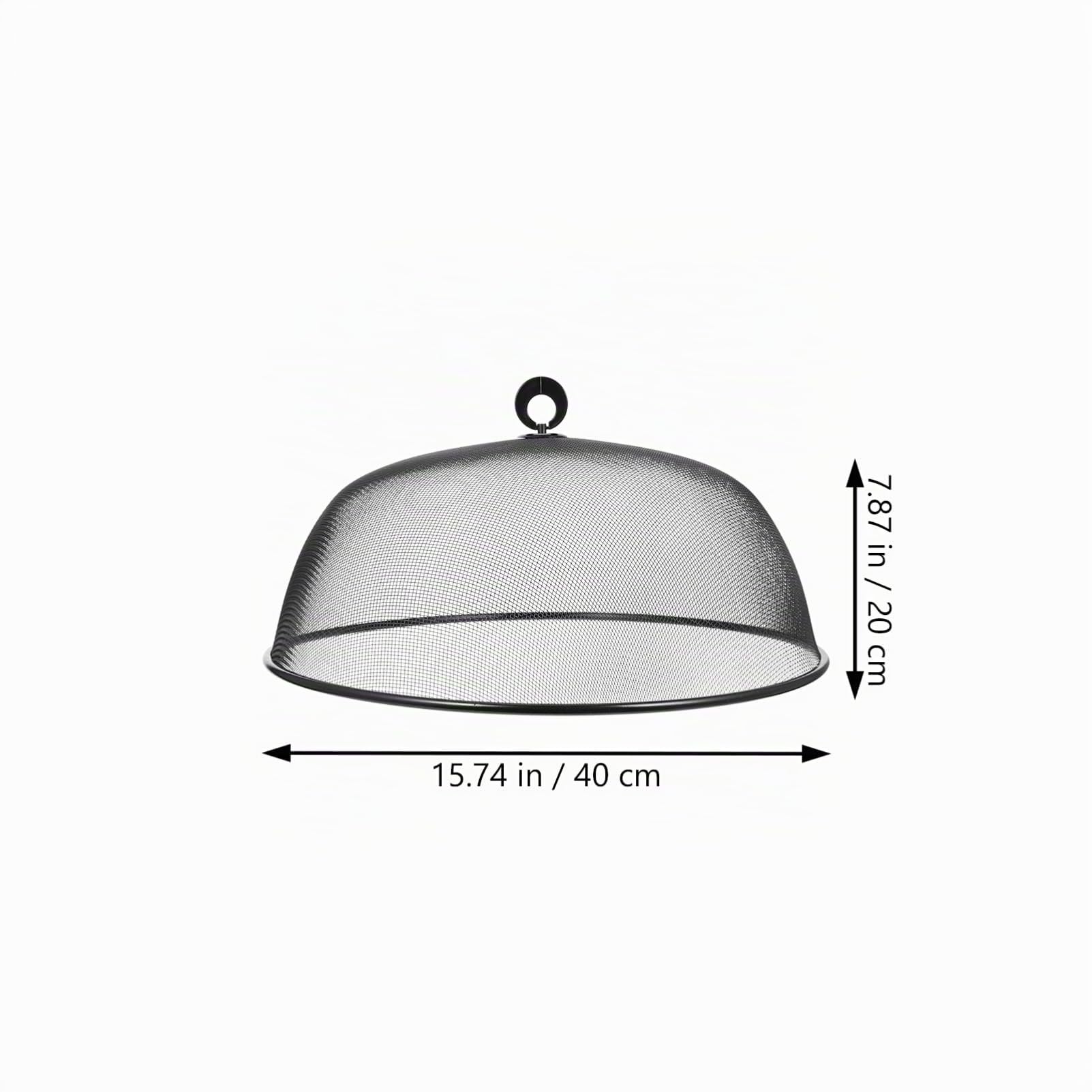 GANAZONO Cloche Alimentaire en Mailles Métalliques 40 Cm Noir avec Poignée pour Cuisine Protection Contre Insectes Et Poussière Rangement Facile