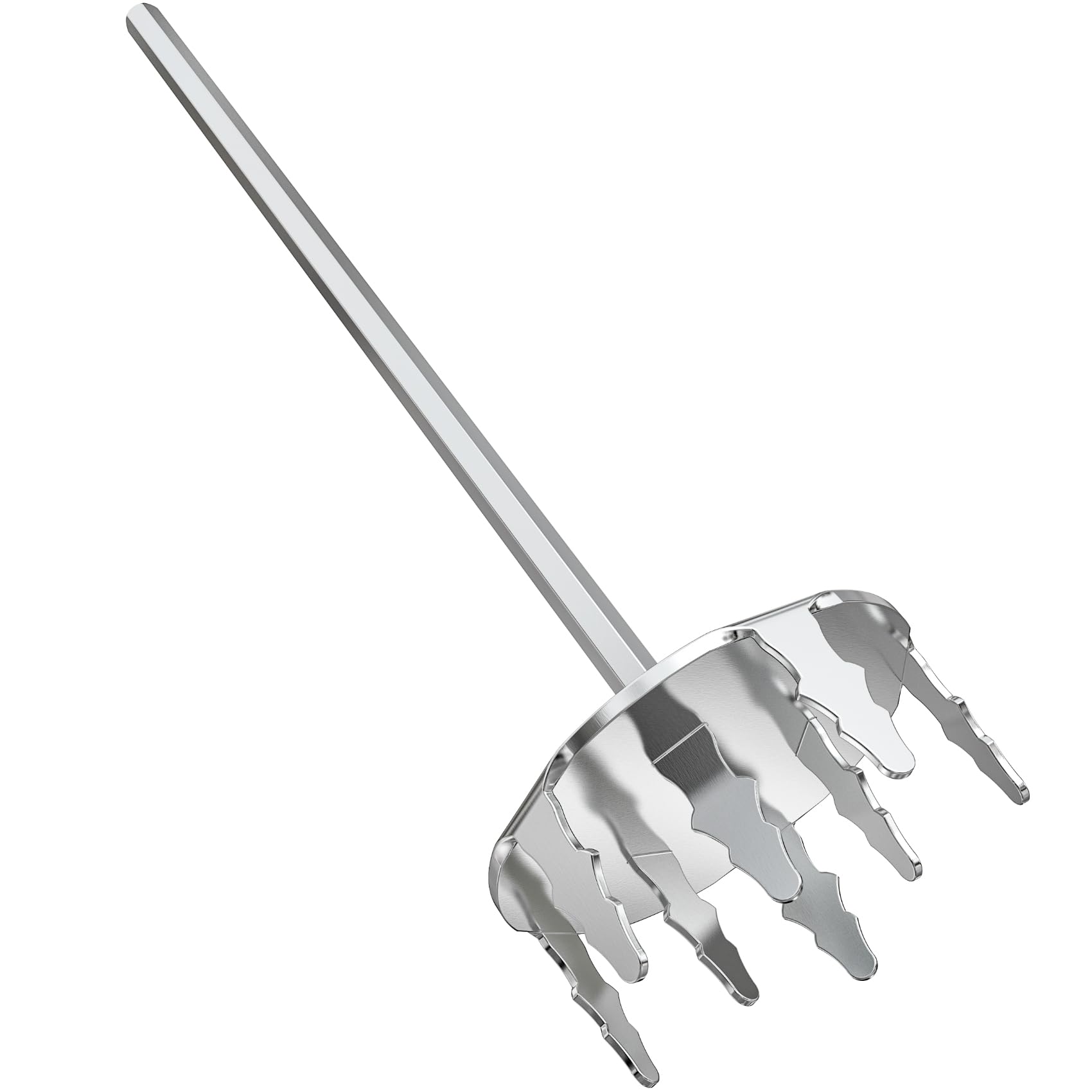 onlyfire 4 Inch Pork Puller, Upgraded Ultra-Sharp Stainless Steel Meat Fork Meat Shredder Used with Standard Hand Drill for Beef, Chicken, Potato Masher and Tamale Meat