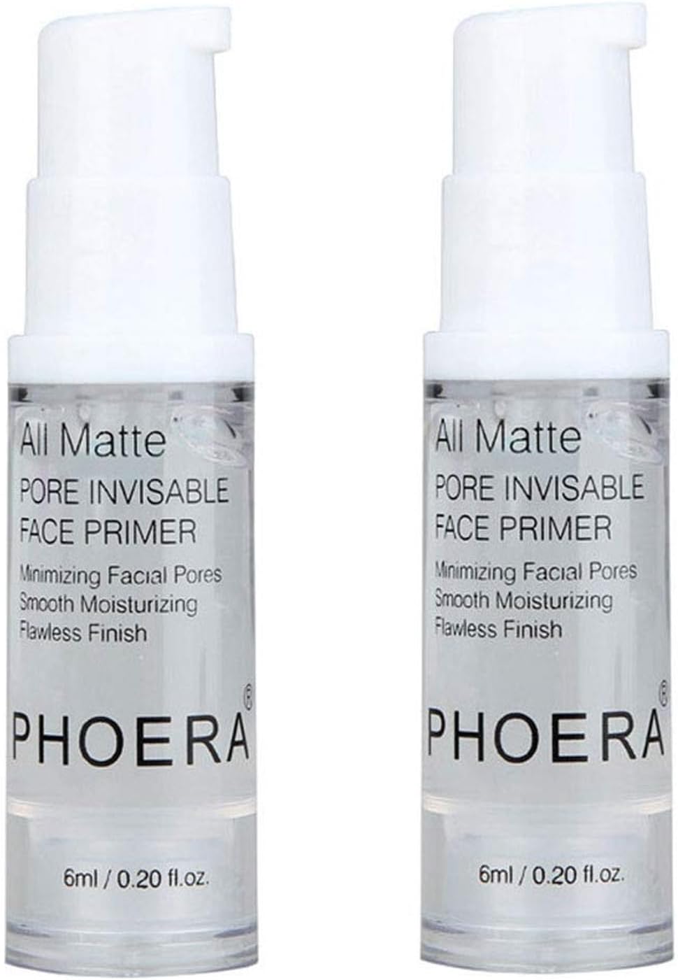2Pcs Makeup Primer For PHOERA All Matte Oil Free Full Coverage Foundation Base Long Lasting Hydrating Smoothing Moisturizing Makeup Base Matte Face Foundation Primer (#2pcs 6ml)