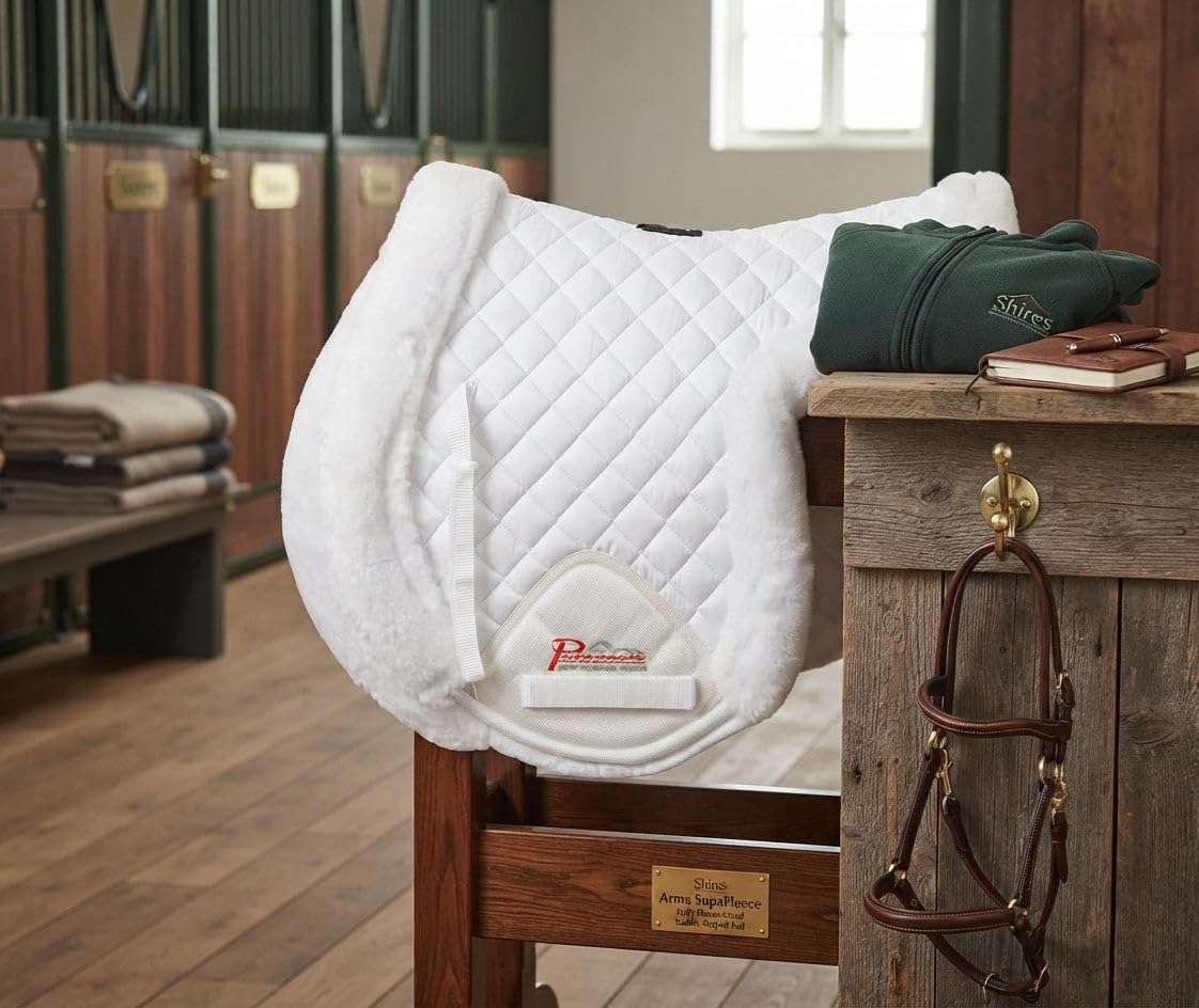 Shires Supafleece Totalmente Forrado con Forma de Pad, Blanco