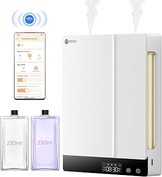 Smart Waterless Essential Oil Diffuser - Aromatherapy Scent Machine for Home & Office, Xiaomi Home APP, Remote Control, Dual Chambers/Nozzles, 2230ml Oils, Hotel Collection, Wall/Desktop