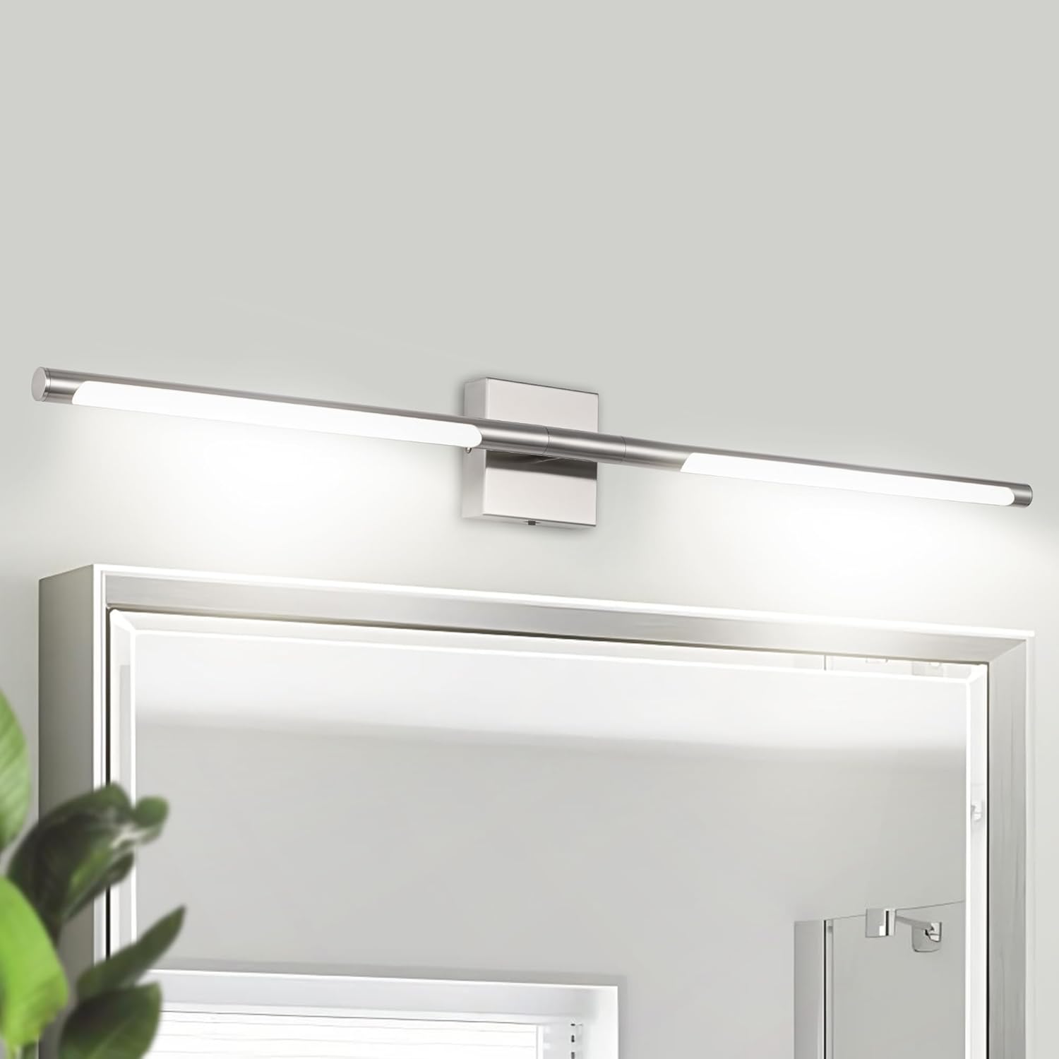 40-Inch 5CCT 22W LED Bathroom Light Fixture, Brushed Nickel 2700K-5500K Wall Sconce Vanity Lighting with Rotatable Lamp Tube