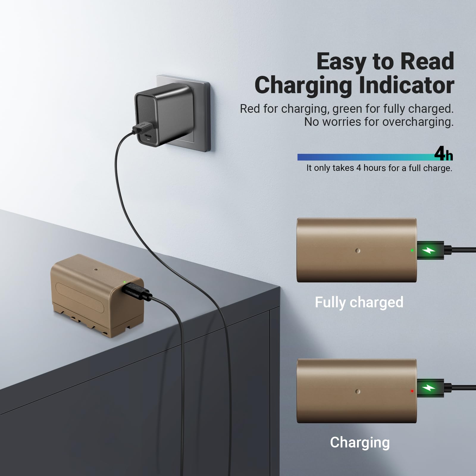 NEEWER 4400 mAh NP-F750 akumulator zastępczy USB C do Sony NP-F550 F750 F950