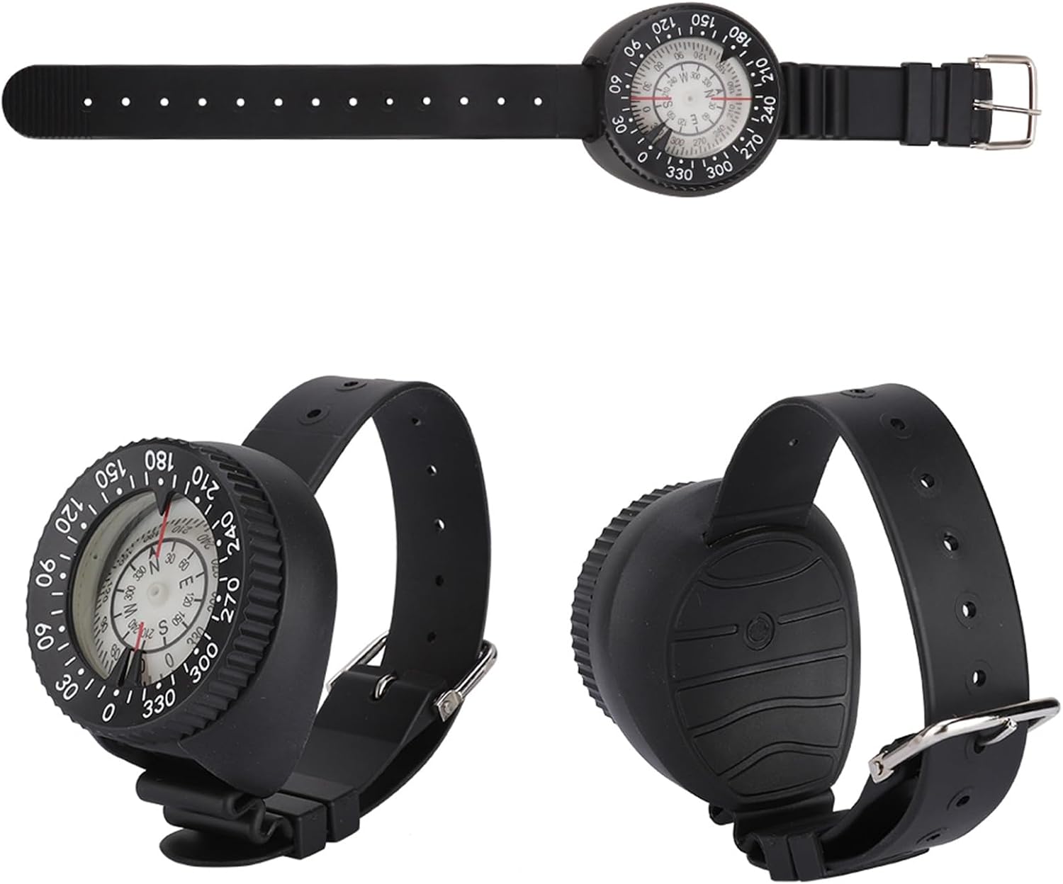 Night Wrist, Diving with Luminous Dial, Southern Hemisphere Calibrated Wristband for Underwater Caving Snorkeling Spearfishing Camping