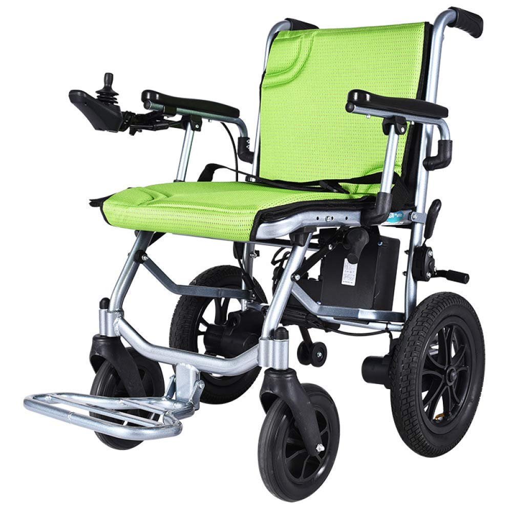 Silla de Ruedas Plegable portátil, Silla de Ruedas eléctrica, Silla de Ruedas para discapacitados Scooter de Cuatro Ruedas con luz Inteligente Plegable Completamente automática para ancian
