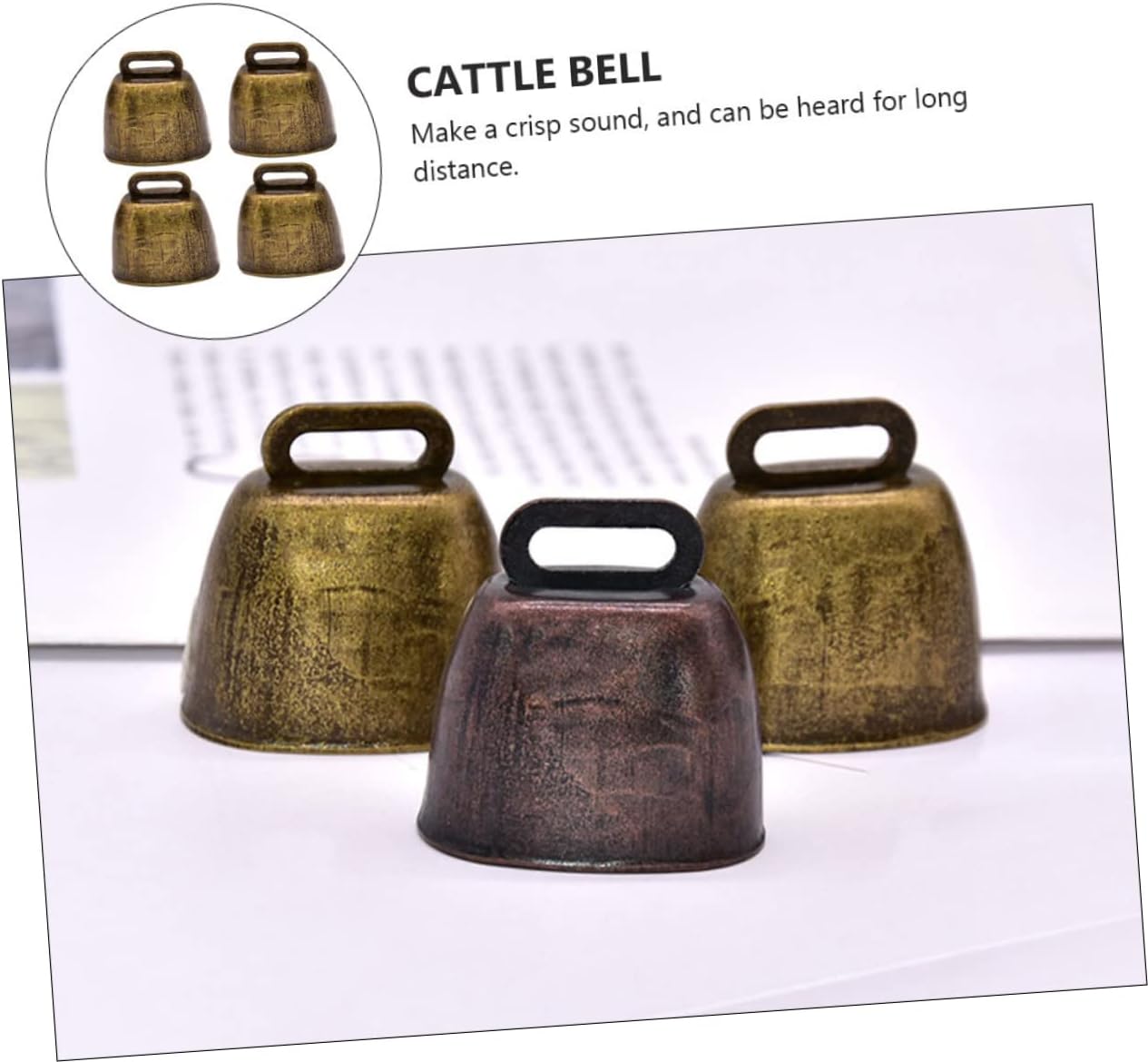 FAVOMOTO 60pcs Vintage Cattle Bells Retro Iron Livestock Hanging Bells for Christmas Decor Farmhouse Style Cow Ornaments for Livestock and Holiday Celebrations