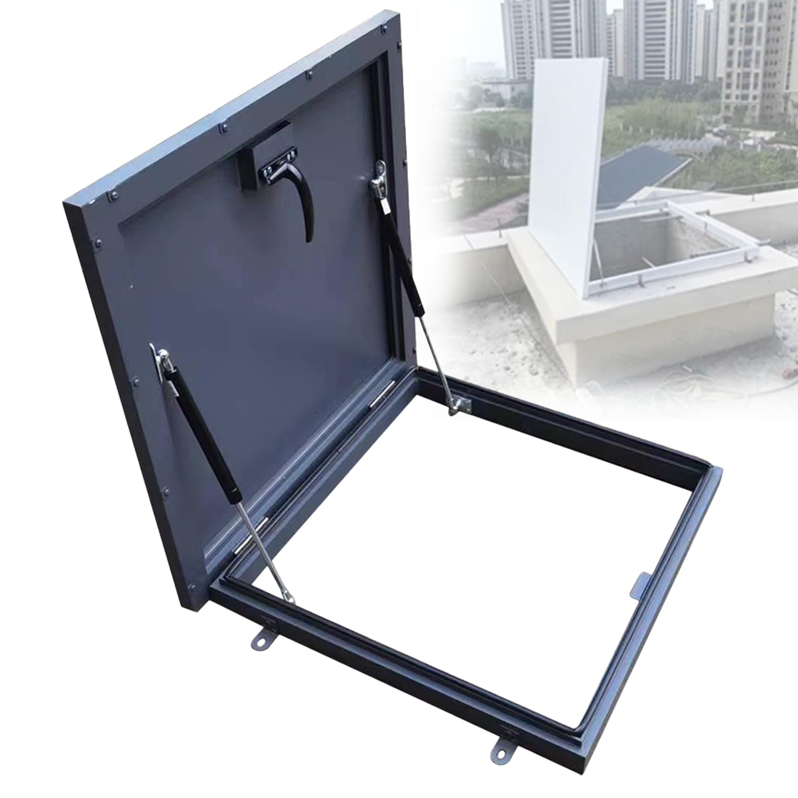 Tapa de salida para escalera de sótano y trampilla de techo impermeable de metal