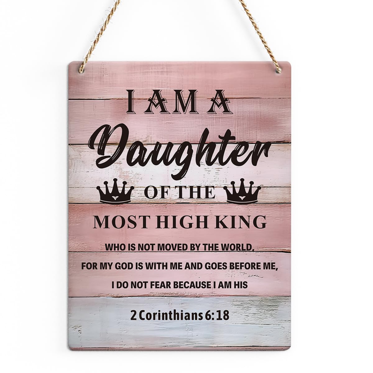 Inspirational Christian Religious Gifts for Women Daughter Scripture Wall Art Farmhouse Bible Verse Hanging Wall Decor Wood Sign for Home Office Nursery Christian Room Kitchen Bedroom-image-13