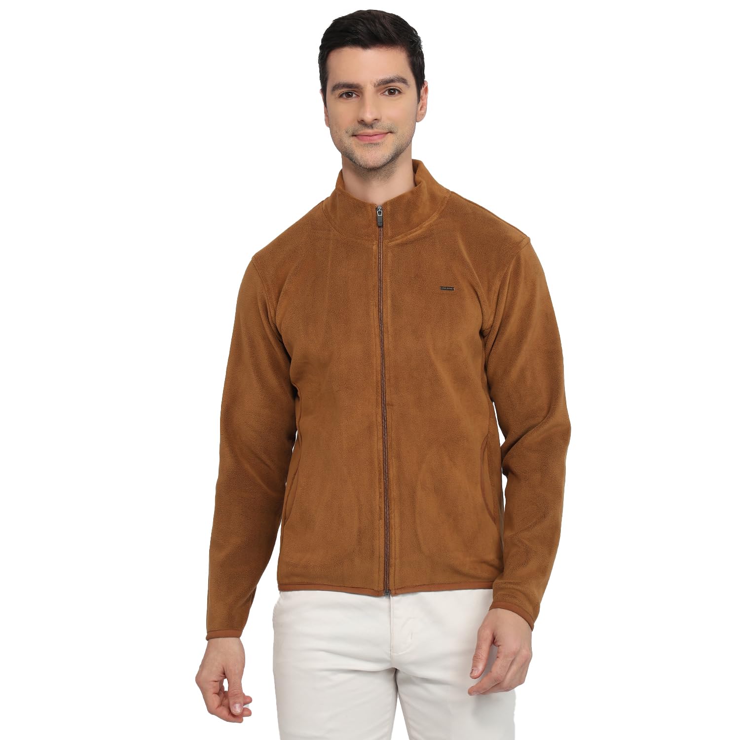 park avenue Men Slim Fit Solid Pattern Poly Spandex Blend Band Collar Full Sleeve Casual Sweatshirt-picture-26