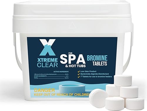 Miniatura 2 de Xtremeclear - Tabletas de bromo para spa y bañera de hidromasaje, botella de 5 libras, tabletas de 1 pulgada, certificado NSFANSI 60, desinfectante