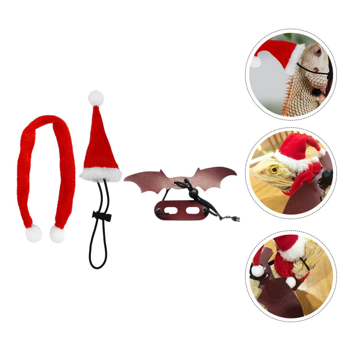 SUPVOX 5sets Accessori Per Rettili Guinzaglio Per Lucertole Cappello e Sciarpa Kit Per Festive e Decorazioni Domestici