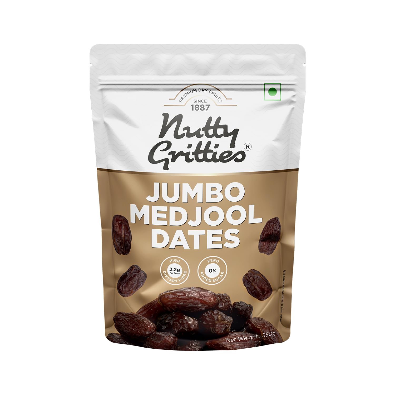 Premium Medjoul/Mejdool Date 350g, Khajur | Khajoor | Juicy & Delicious Khajoor, Khajur | No artificial colours | Naturally Sweet | Instant Energy | Resealable Pouch,