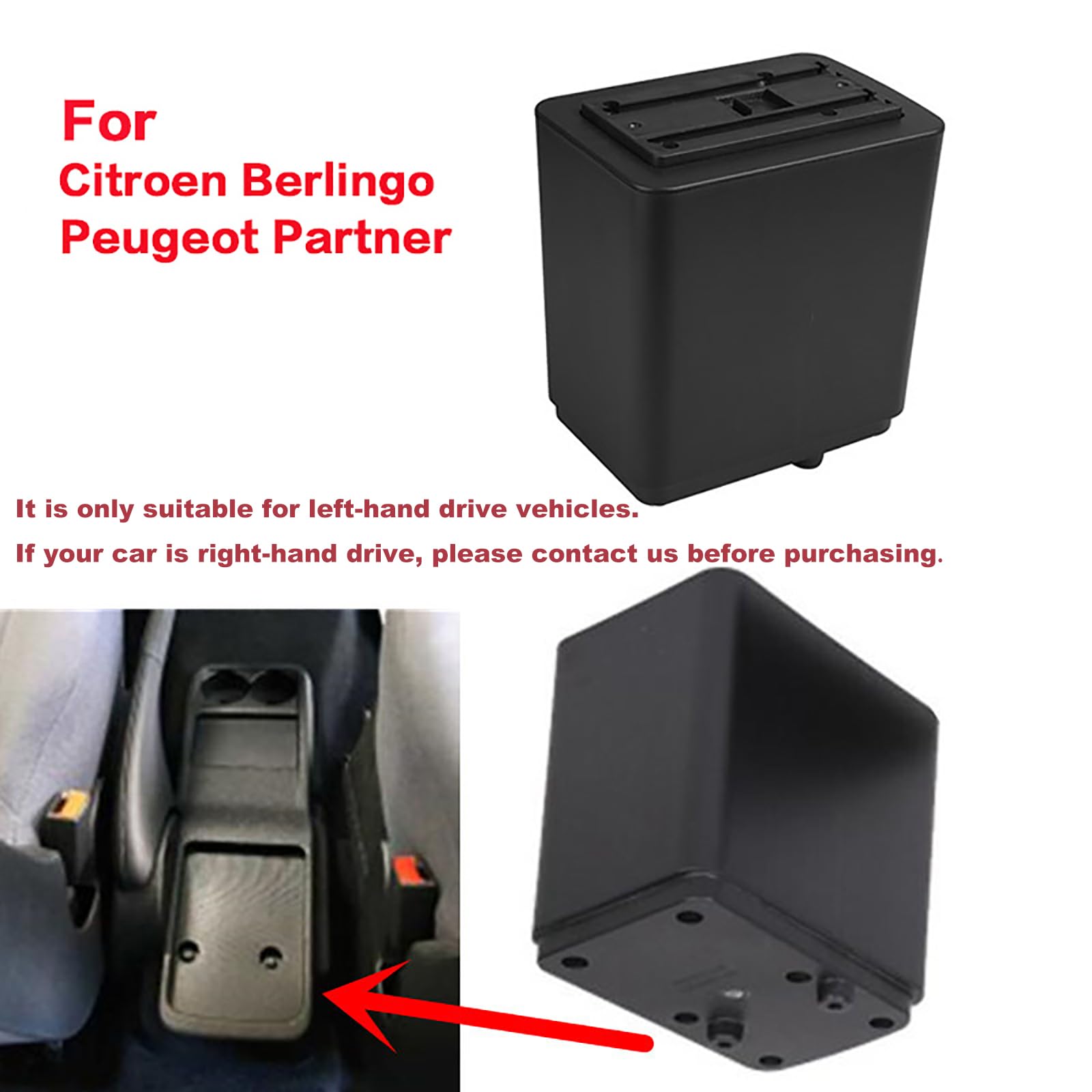 OYHCM Auto Bracciolo Compatible with Kia Picanto 3X-Line Bracciolo Console Centrale Braccioli Poggiabraccio Braccio Vano Portaoggetti Doppio Spazio di Archiviazione Pelle Nera
