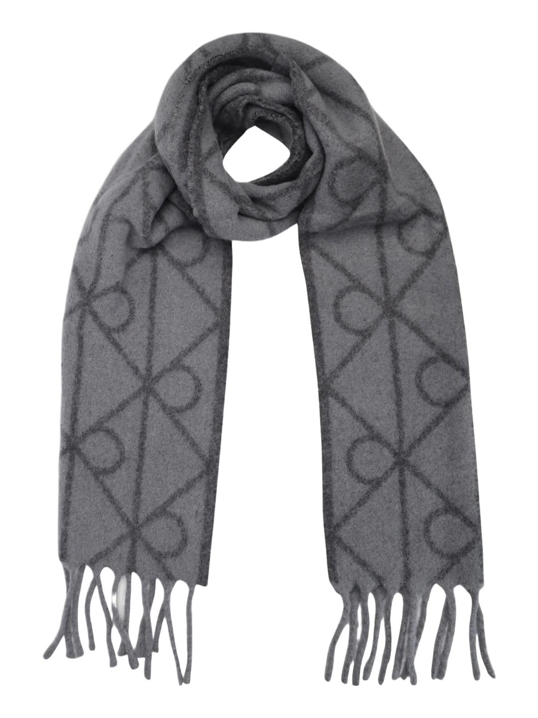 calvin klein Logo charcoal-grey wool scarf-picture-11