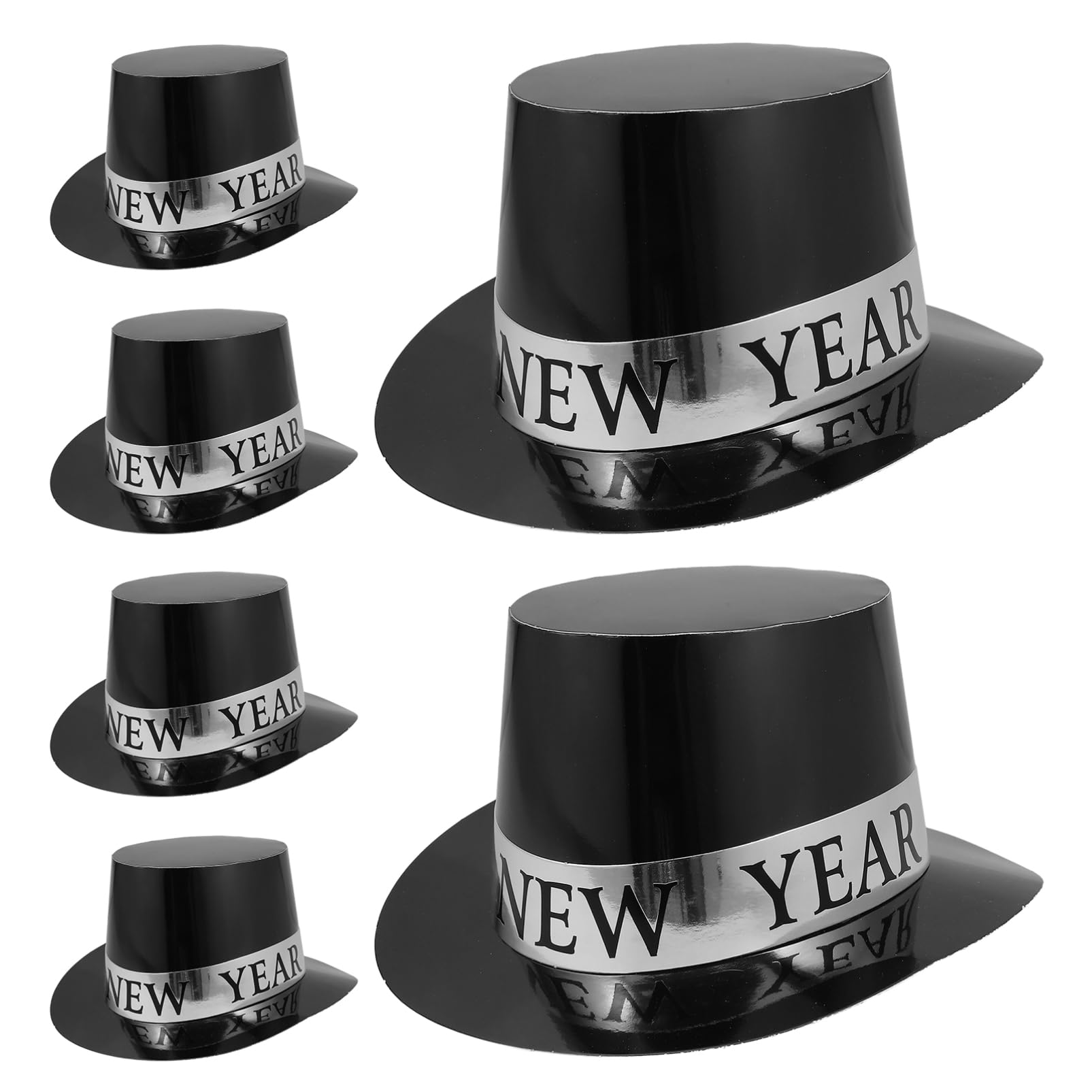 6 Sombreros De Copa De Fiesta De Año Sombreros De Papel Para Nochevieja Decoraciones De Año