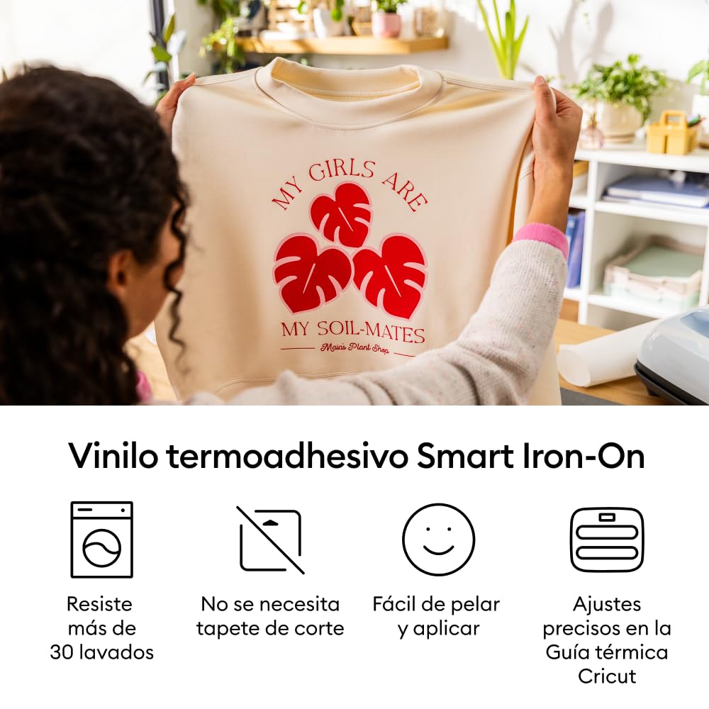 Cricut Vinilo termoadhesivo sin tapete de corte Smart Iron-On™, gama Variety, 33 x 30,5 cm (13 in x 12 in), 12 uds. | Vinilo de transferencia de calor HTV