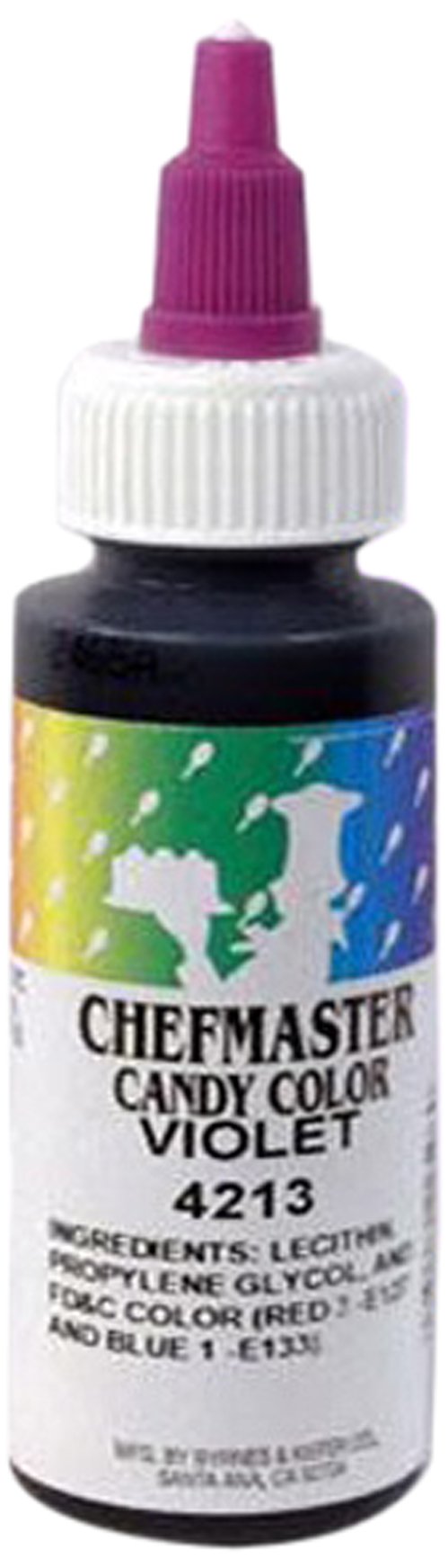 Chefmaster Violet Candy Color | True-Tone Shades | Oil-Based | Professional-Grade Dye | Chocolate, Strawberries, Cake Pops | Decorating | Easy-to-Use | Manufactured in the USA | 2 oz