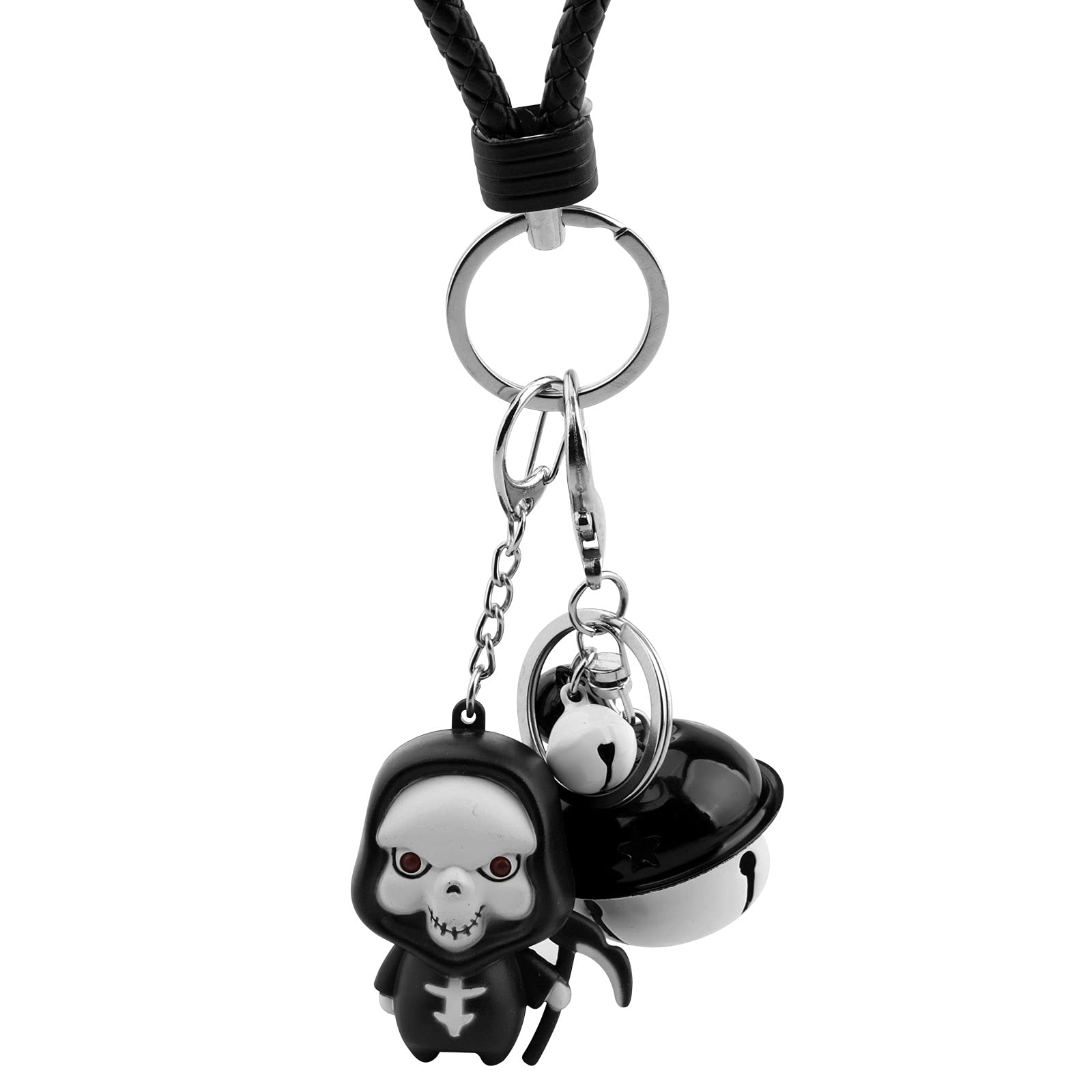 Buy MYSOMY Grim Reaper Inspired Gift Grim Reaper with Scythe Ring Bell Charm Keychain Halloween
