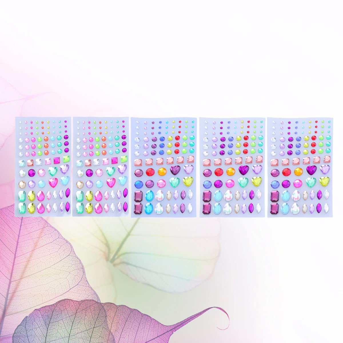 LALAFINA 15blätter Acryl Strass Aufkleber Selbstklebende Schmucksteine Für Handwerk Bastelprojekte Gesichts Und Handy-Dekoration Mixed Colors Hochglänzend Und Vielseitig
