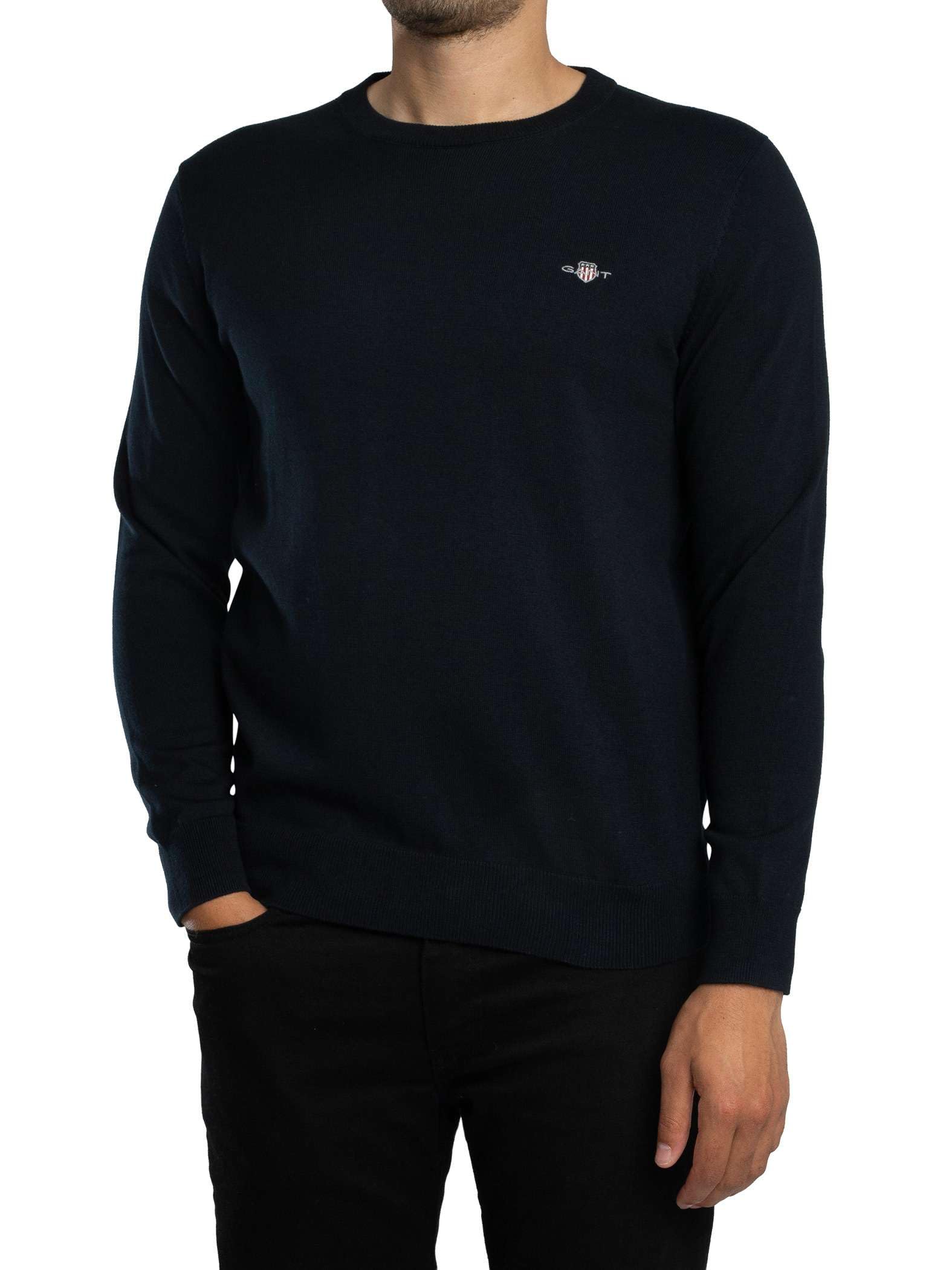 GANT Men's Cotton Pique C-Neck Pullover Sweater