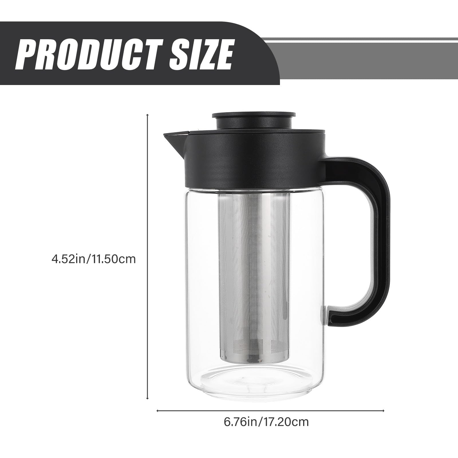 Glaskaraffe 1000ml mit Deckel für Saft und Eistee Hitzebeständig und Robust zum Servieren bei Partys Einfach zu Verstauen und Stilvoll im Design