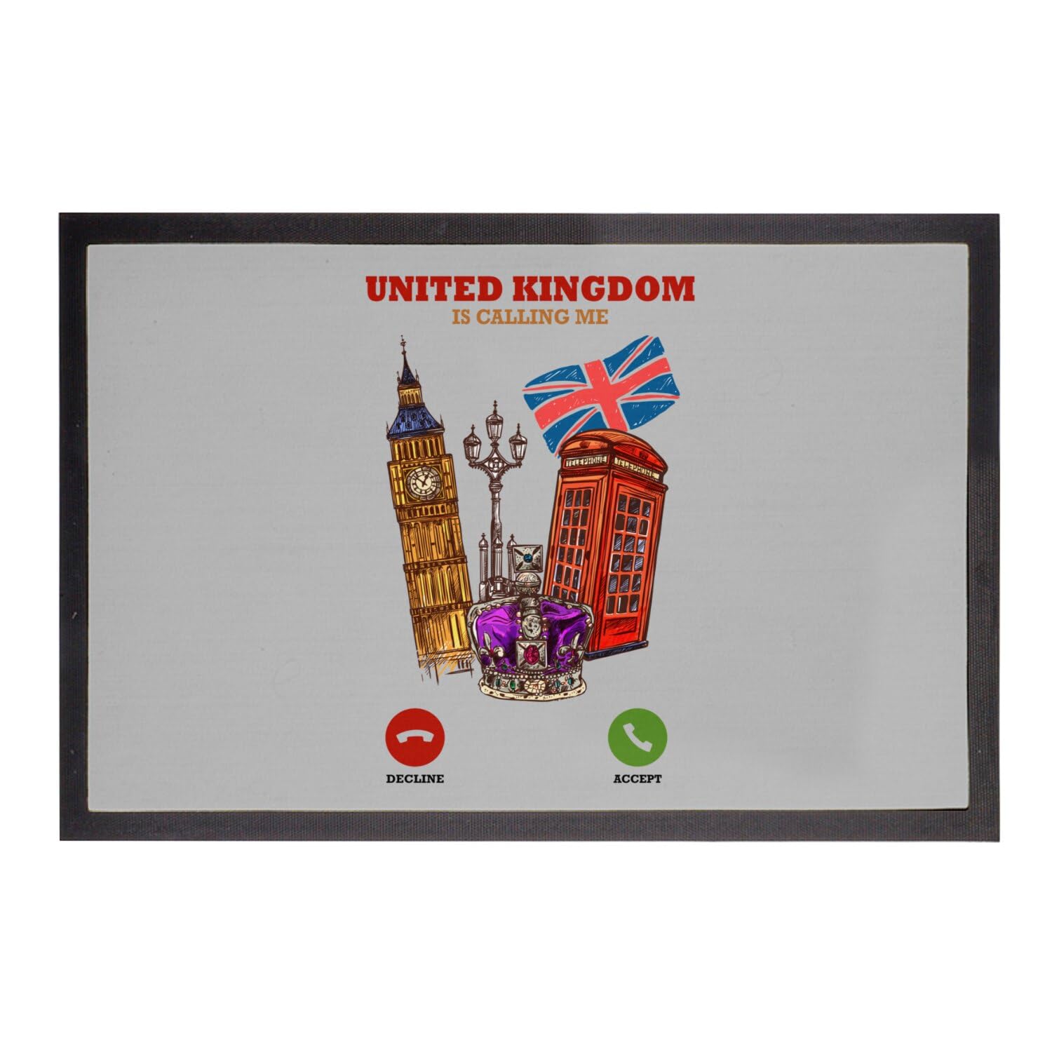 Paillasson gris London England Fabulous pour une entrée British et cosy